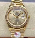 Rolex 8+ Factory DayDate 1-1 Best Edition Gain Weight All Gold Replica Watch 36mm